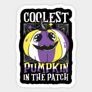 Gender Fluidity Coolest Pumpkin In The Patch Non-Binary Flag Jack O’ Lantern Sticker